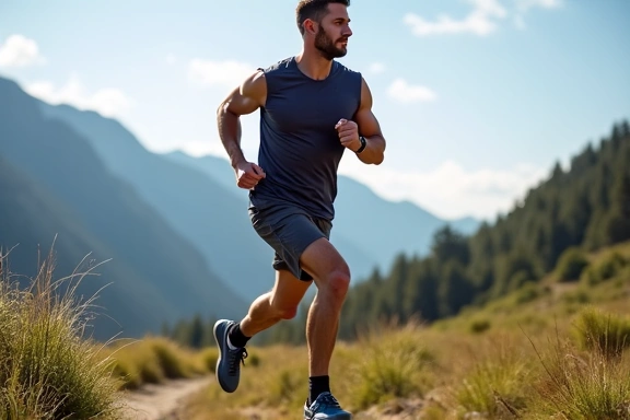 Athletic man exercising outdoors for energy and stamina